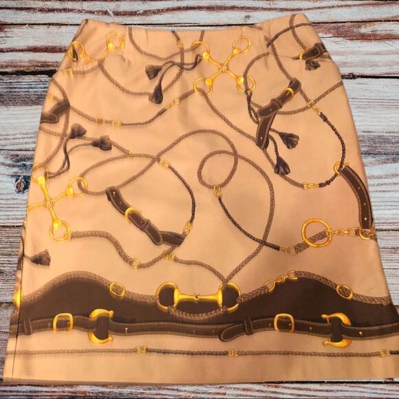 Talbots nwot! skirt with equestrian bridle… - Picture 3 of 7